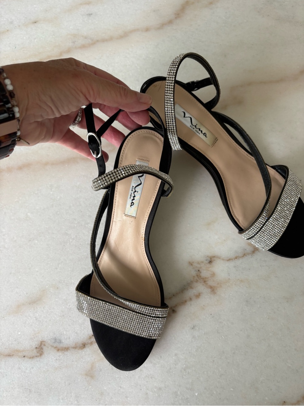 Nina r rhinestone wedge sandal size 10